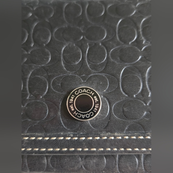 Coach Black Embossed Leather Wallet - Picture 9 of 11